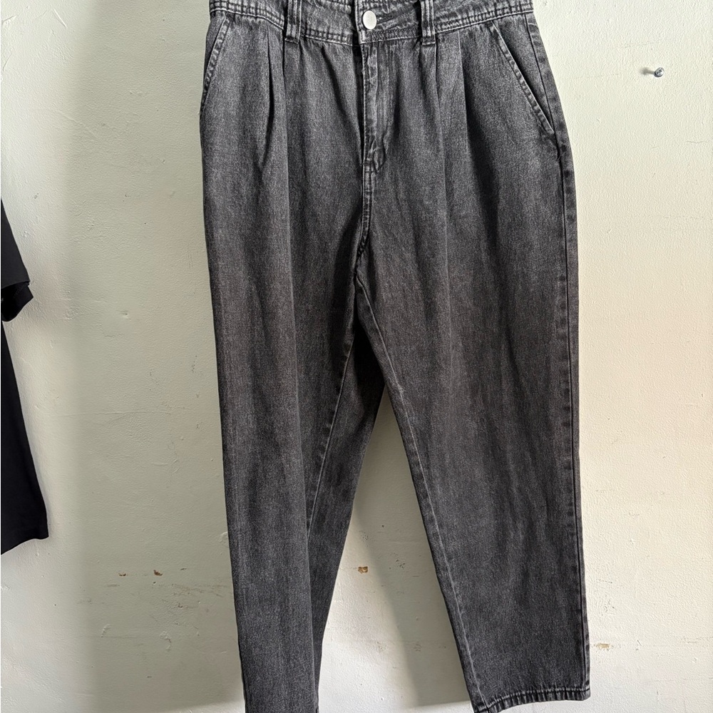 Who What Wear Black Wash High-Rise Tapered Jeans | Size 8